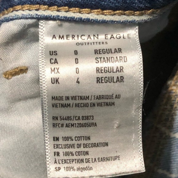 American Eagle Jeans Women's 0 Mom Jean Pin Stripe High Rise Relaxed Denim - Picture 4 of 6